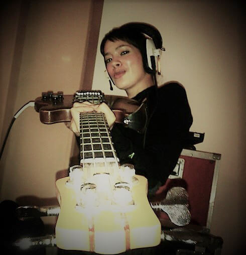 Anna-Christina recording Bass at Unit 2 Studios