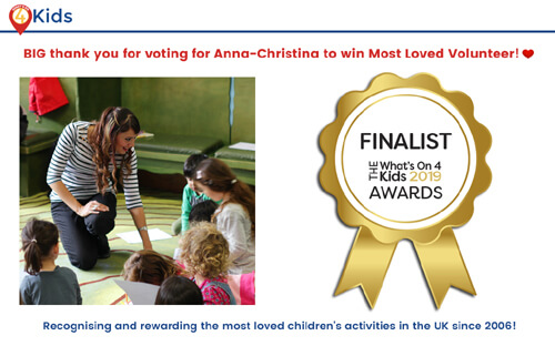 Anna-Christina finalist for a What's On 4 Kids Award