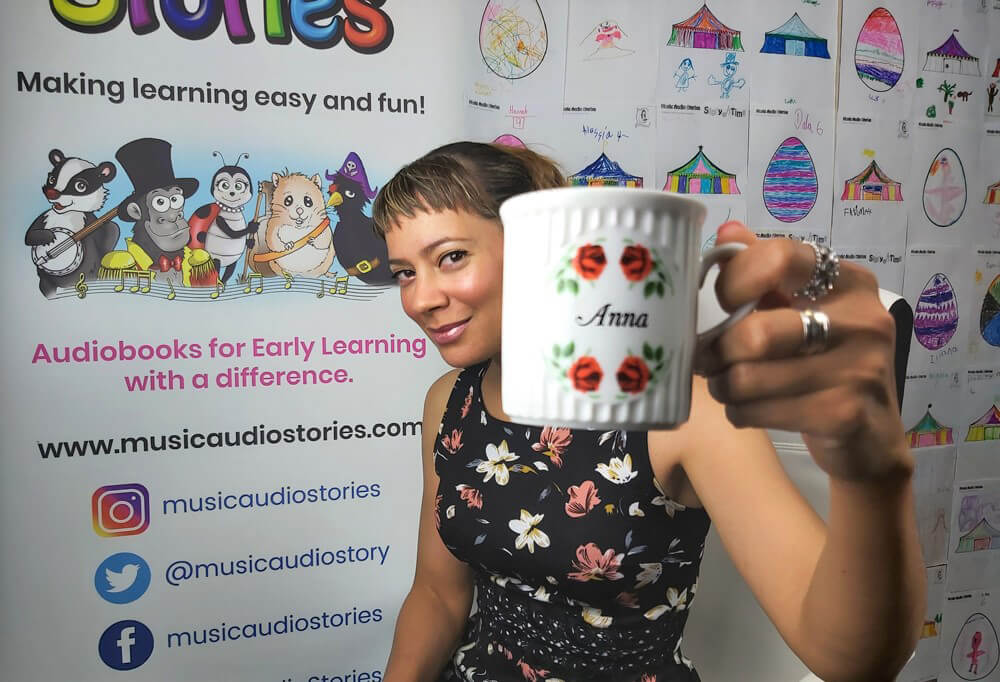 Anna-Christina recording Music Audio Stories YouTube videos