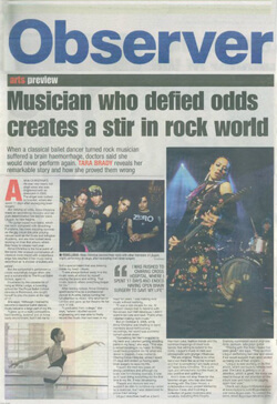 Observer Newspaper article featuring Anna-Christina and Lilygun