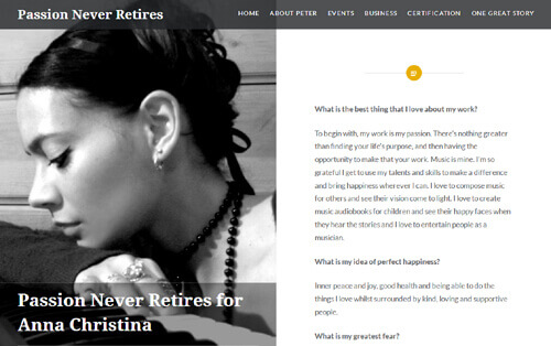 Anna-Christina Passion Never Retires interview